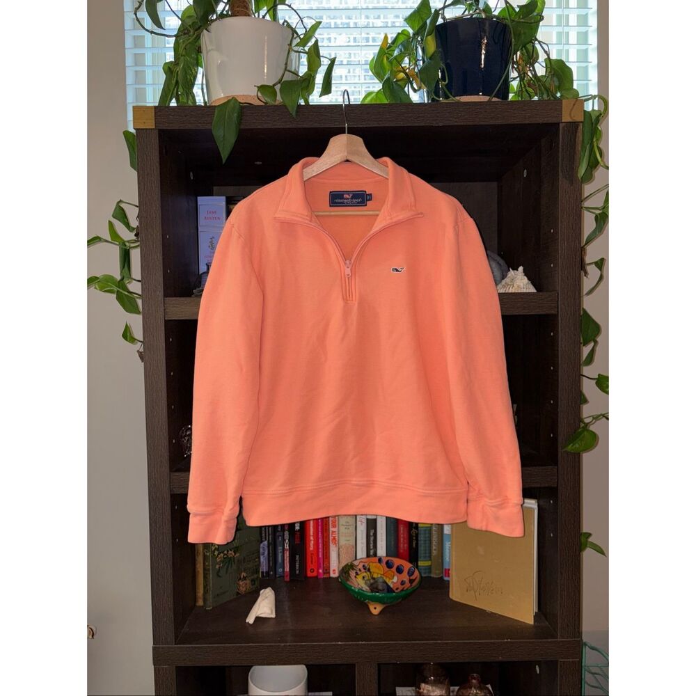 Vineyard Vines Men’s Coral Saltwater Quarter Zip Pullover Size Small - Picture 4 of 5
